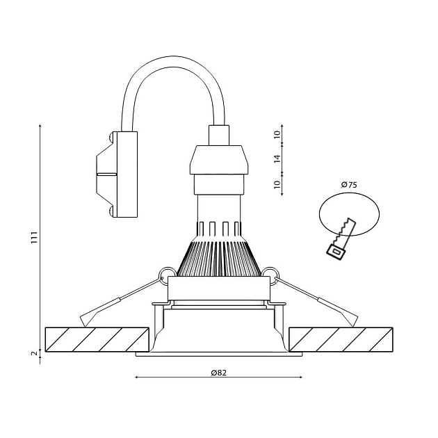 Встраиваемый светильник DesignLed DL-MJ-1003G-W 002963 Фото № 2