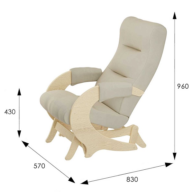 Кресло-качалка Мебелик Эталон шпон 008382 изображение 3 Кресло-качалка Мебелик Эталон шпон 008382 Фото № 3