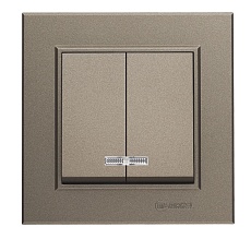 Выключатель двухклавишный с подсветкой Makel Karea 56052023