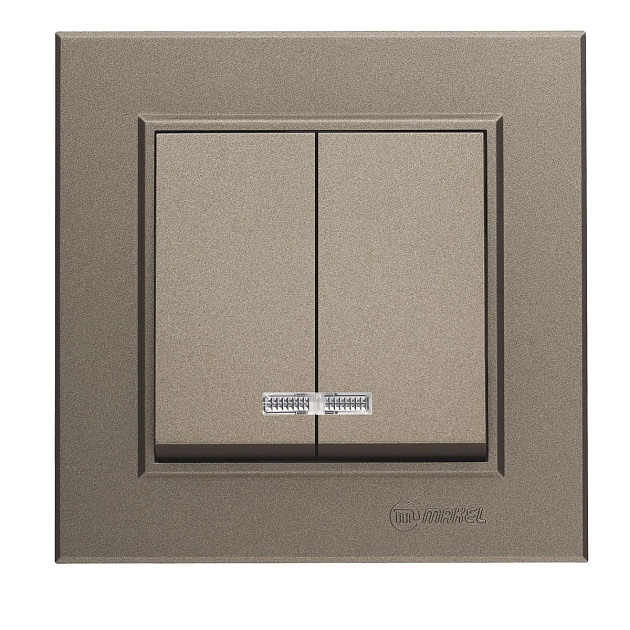 Выключатель двухклавишный с подсветкой Makel Karea 56052023 Фото № 1