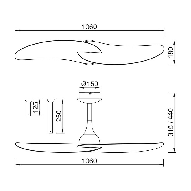 Люстра-вентилятор Mantra IPANEMA II 9039 Фото № 2