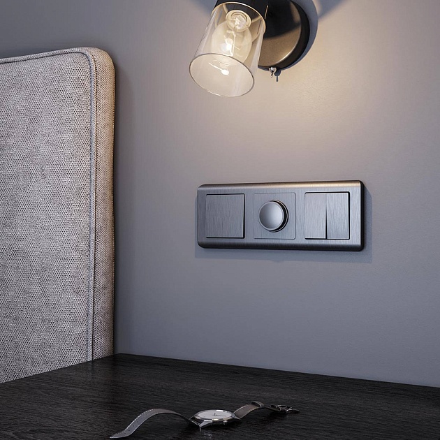 Выключатель Werkel двухклавишный проходной графит рифленый W1122004 4690389158483 изображение 4 Выключатель Werkel двухклавишный проходной графит рифленый W1122004 4690389158483 Фото № 4