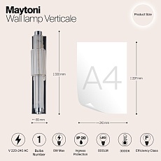 Настенный светильник Maytoni Verticale MOD308WL-L9CG3K 1