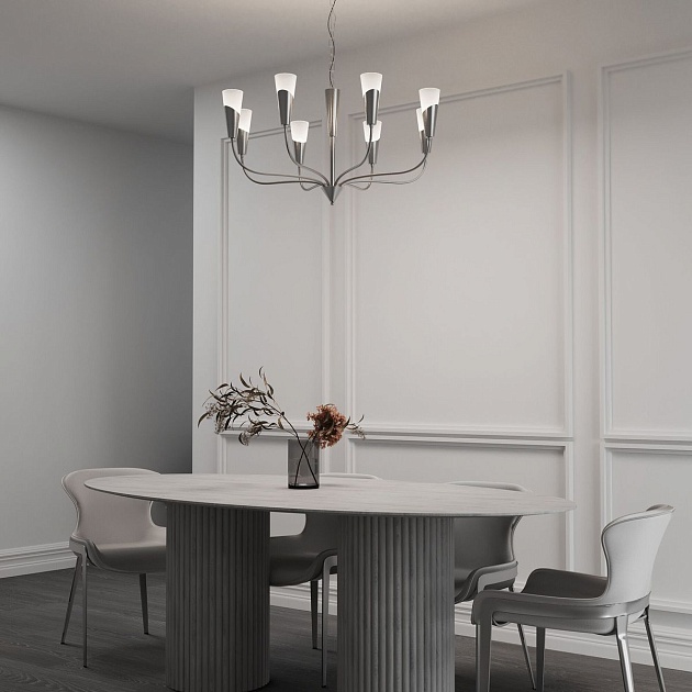 Подвесная люстра Eurosvet Rhyton 60167/8 никель Фото № 7