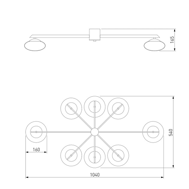 Потолочная люстра Eurosvet Opaline 70220/8 латунь Фото № 2