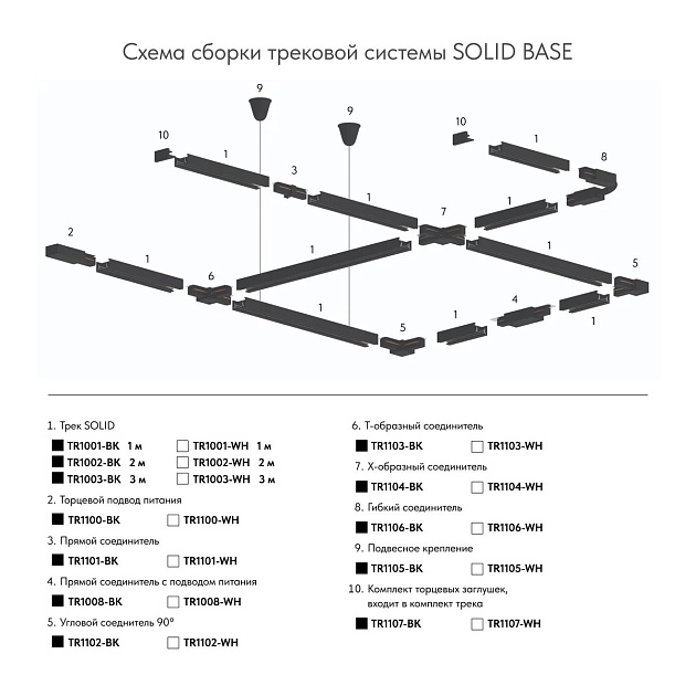 Шинопровод Denkirs Solid Base TR1001-WH/1 Фото № 2