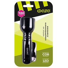 Ручной светодиодный фонарь ФАZA от батареек 180 лм 131х45 AF6-L3W/L2W-bk 1