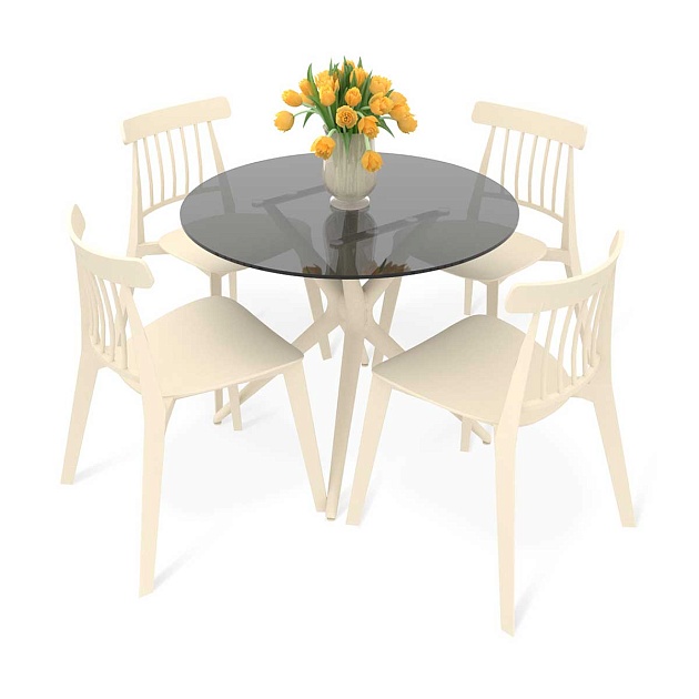 Обеденная группа Sheffilton SHT-DS243 дымчатый/бежевый 7751859101 Фото № 1