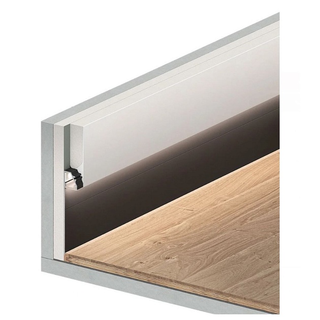 Теневой напольный плинтус FerGipps белый ПП 90 УТ000002531 Фото № 3