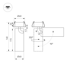 Встраиваемый светодиодный спот Arlight SP-Gabi-Built-Flap-R60-12W Warm3000 049936 1
