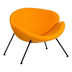 Кресло дизайнерское DOBRIN EMILY (желтая ткань AF13, черное основание) 72-LMO EMILY