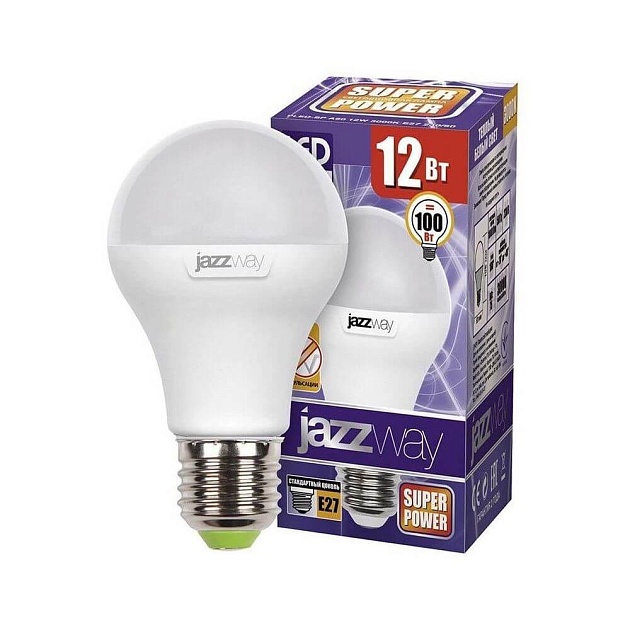 Лампа светодиодная Jazzway E27 12W 3000K матовая 1033703 Фото № 1