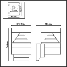Уличный настенный светодиодный светильник Odeon Light Nature Hulk 7140/20WL 1