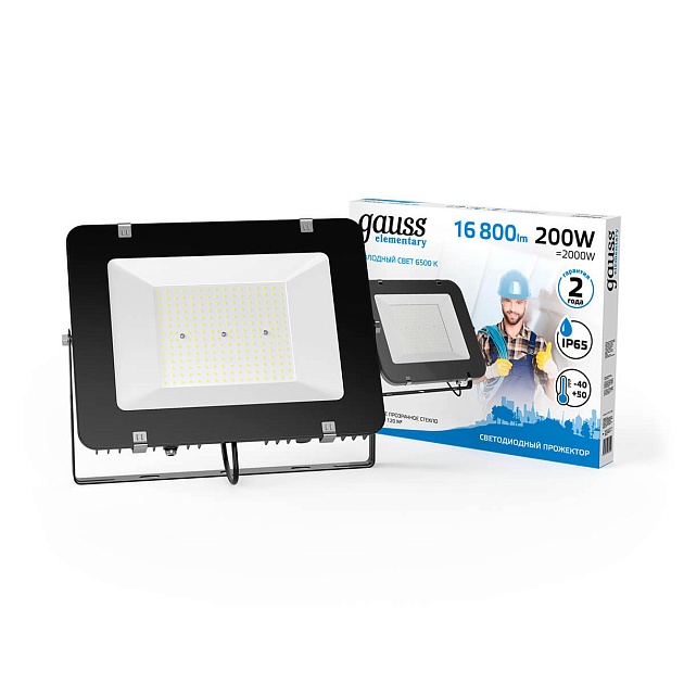 Прожектор светодиодный Gauss Elementary 200W 6500К 691511200 Фото № 4
