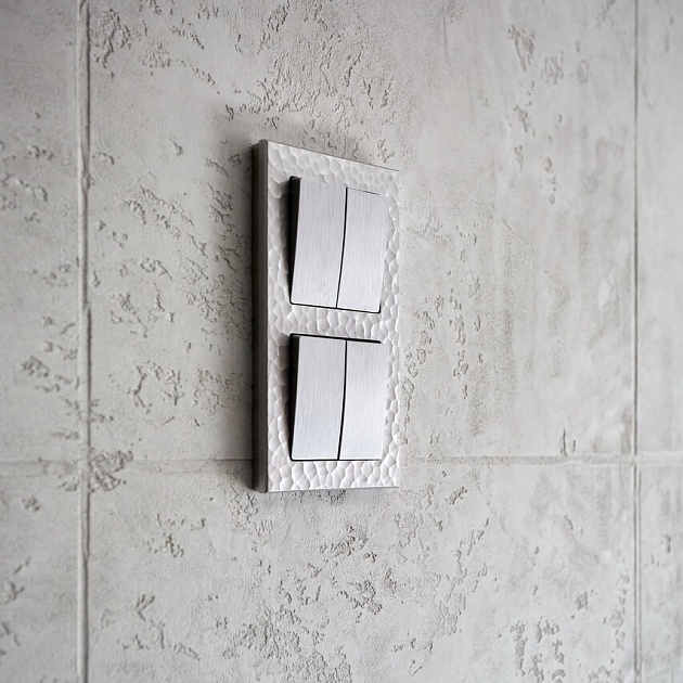 Выключатель двухклавишный Werkel cеребряный рифленый W1120009 4690389158933 изображение 4 Выключатель двухклавишный Werkel cеребряный рифленый W1120009 4690389158933 Фото № 4