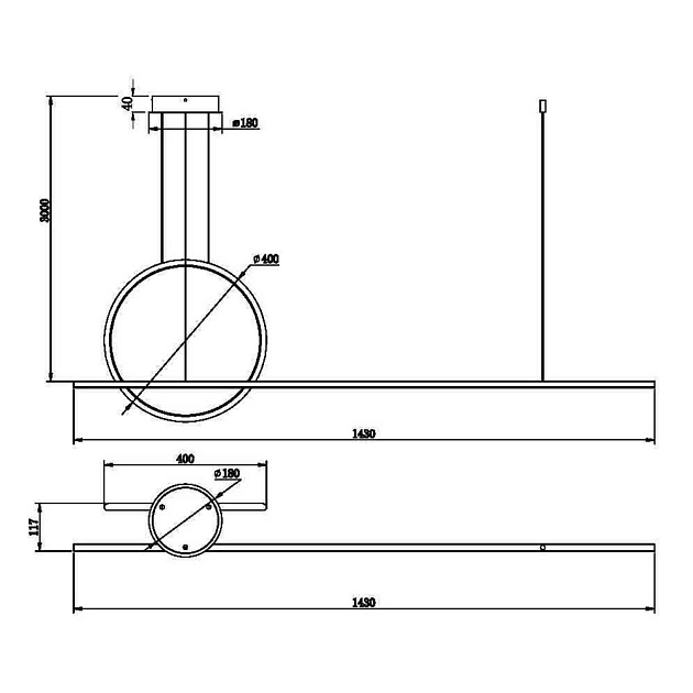 Подвесной светодиодный светильник Maytoni Halo MOD247PL-L49BK Фото № 6