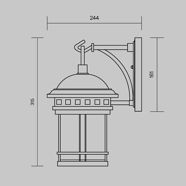 Уличный настенный светильник Maytoni Salamanca O031WL-01BR изображение 3 Уличный настенный светильник Maytoni Salamanca O031WL-01BR Фото № 3