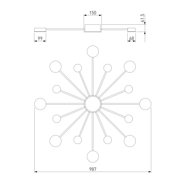 Потолочная светодиодная люстра Eurosvet Nitrino 90242/16 хром изображение 2 Потолочная светодиодная люстра Eurosvet Nitrino 90242/16 хром Фото № 2