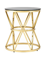 Журнальный стол Stool Group Вива D50 черное стекло/сталь золото УТ000004640 4