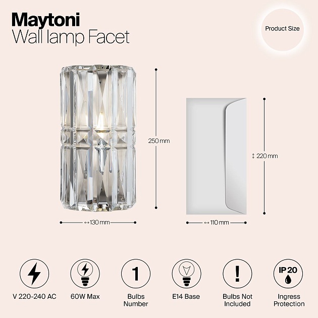Настенный светильник Maytoni Aster MOD094WL-01CH изображение 2 Настенный светильник Maytoni Aster MOD094WL-01CH Фото № 2