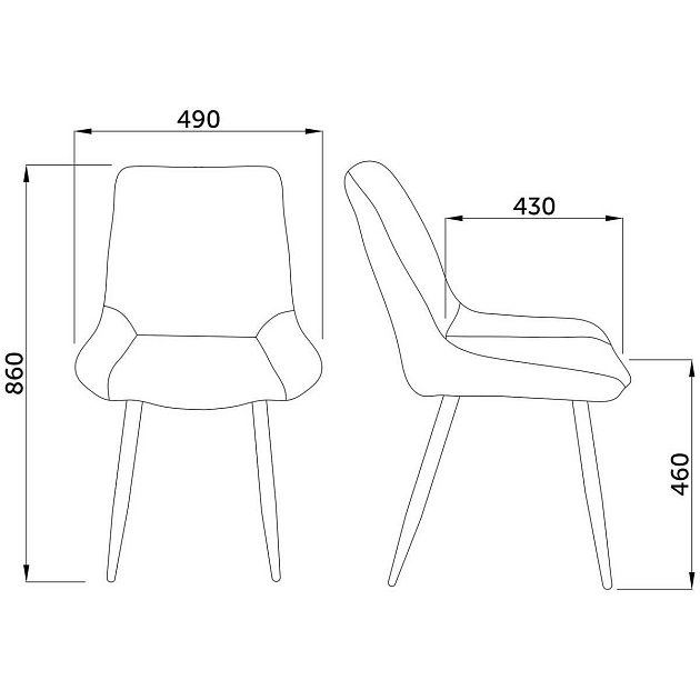 Кухонный стул AksHome Nika светло-серый, велюр 72320 Фото № 2