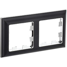 BRITE Рамка 2-местная РУ-2-Бр хром/черный IEK BR-M22-12-2-K23