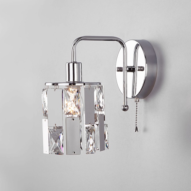 Бра Eurosvet 10101/1 хром/прозрачный хрусталь Strotskis Фото № 1