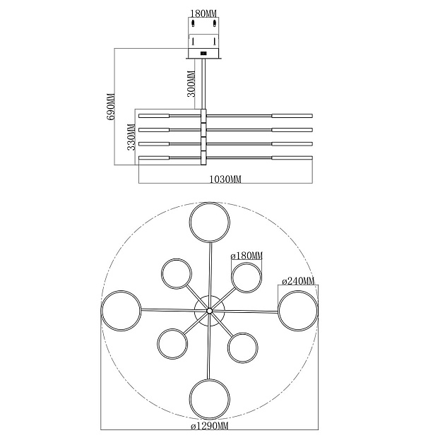 Потолочная светодиодная люстра Moderli Run V5071-CL изображение 2 Потолочная светодиодная люстра Moderli Run V5071-CL Фото № 2