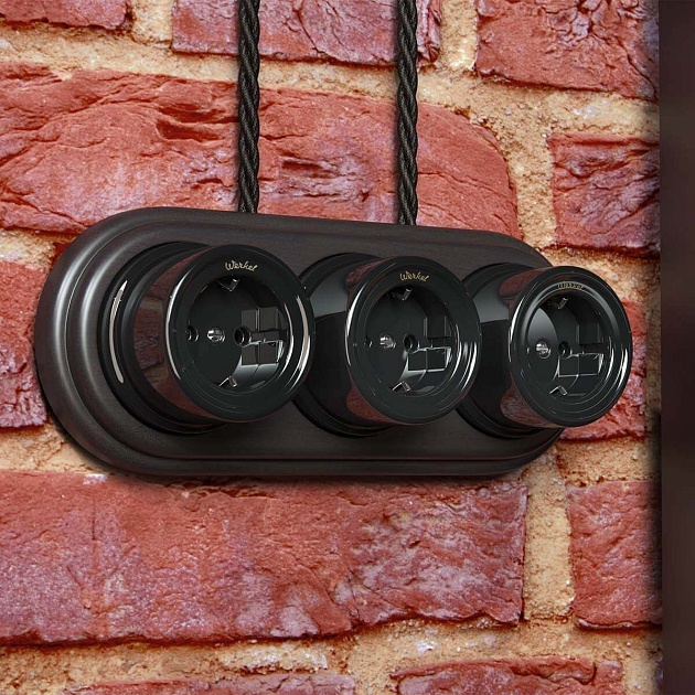 Розетка с заземлением Werkel Ретро черный W5671008 4690389166808 Фото № 3