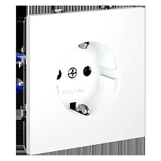 Розетка встраиваемая Voltum S70 с заземлением 16А, (белый матовый) VLS040102 5