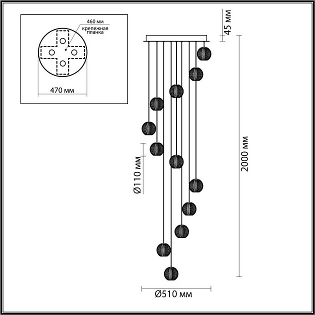 Подвесная люстра Odeon Light CRYSTAL 5008/56L Фото № 3