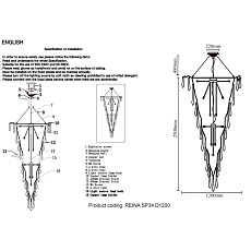 Подвесная люстра Crystal Lux Reina SP34 D1200 Gold Pearl 1