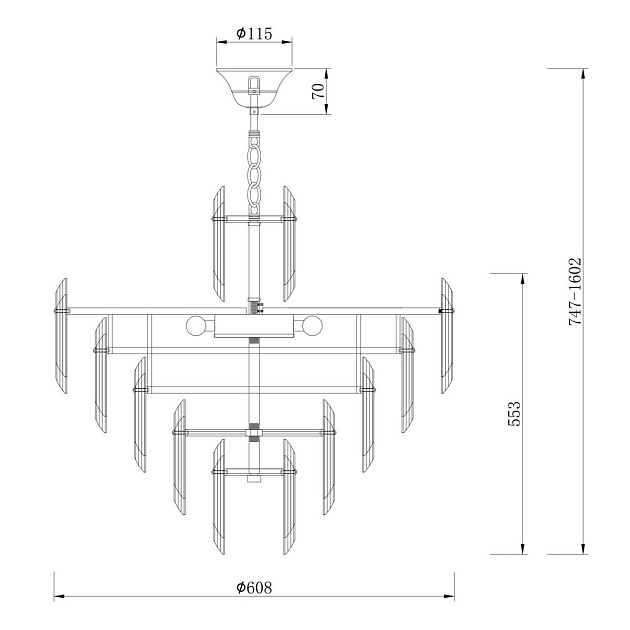 Подвесная люстра Maytoni Flare DIA200PL-08G Фото № 2