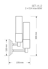 Настенный светильник KUTEK MOOD Seti SET-K-2(N) 1