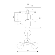 Потолочная люстра Eurosvet Loona 60161/4 латунь 1