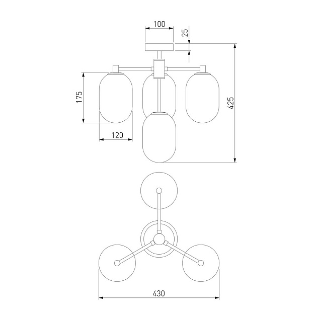 Потолочная люстра Eurosvet Loona 60161/4 латунь Фото № 2