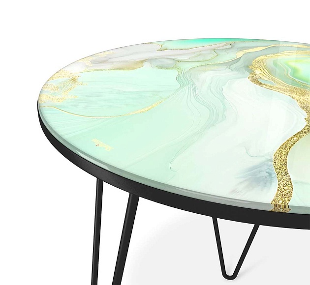 Журнальный стол Sheffilton SHT-CT27 лазурно голубой/черный муар 4007482107 Фото № 5