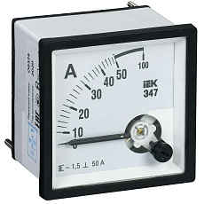 Амперметр аналоговый Э47 50А класс точности 1,5 96х96мм IEK IPA20-6-0050-E