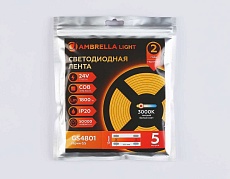 Светодиодная лента Ambrella Light GS4801 COB 616Led/19W m/ 24V IP20 3000K/ 5m*12mm*2mm (2 конт.) GS4801 4