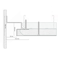 Безрамный теневой профиль FerGipps черный БП 309 УТ000002535 3