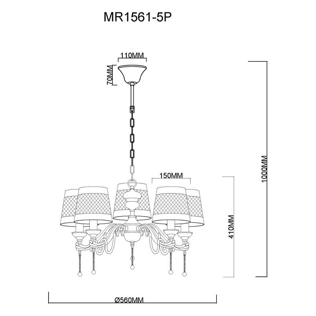 Подвесная люстра MyFar Dana MR1561-5P Фото № 5