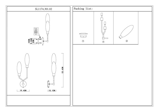 Бра ST Luce Desima SL1174.301.02 изображение 2 Бра ST Luce Desima SL1174.301.02 Фото № 2