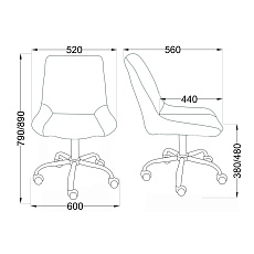 Поворотное кресло AksHome Lumier сапфировый, велюр 79742 1