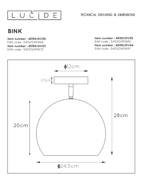 Спот Lucide Bink 45150/01/44 Фото № 2