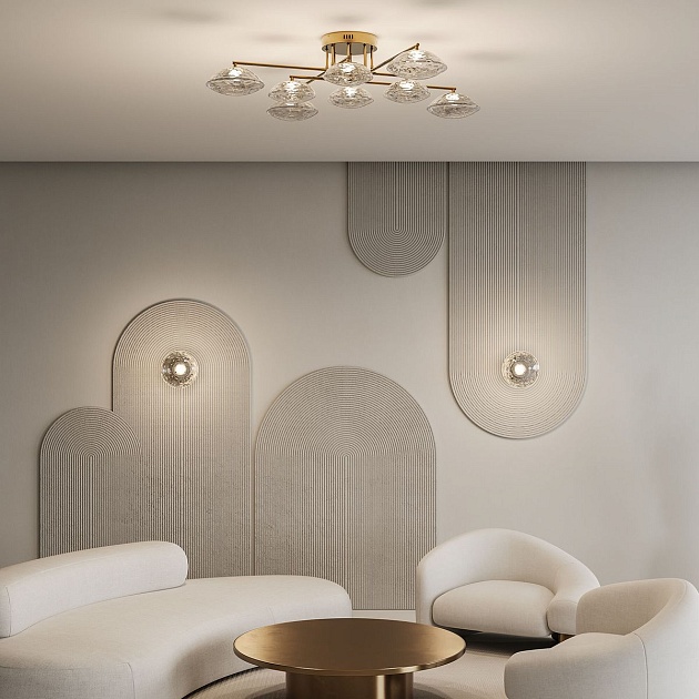 Потолочная светодиодная люстра Eurosvet Ripple 50389 LED латунь изображение 7 Потолочная светодиодная люстра Eurosvet Ripple 50389 LED латунь Фото № 7