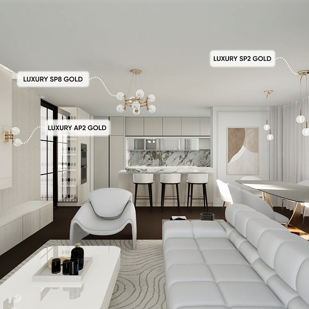 Подвесная люстра Crystal Lux Luxury SP8 Gold Фото № 4