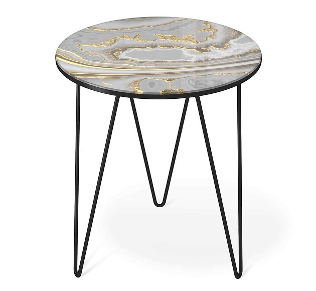 Журнальный стол Sheffilton SHT-CT27 золотистый пепел/черный муар 4007482111 Фото № 2