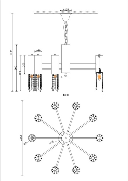 Подвесная люстра Moderli PKlimand V10010-10P изображение 2 Подвесная люстра Moderli PKlimand V10010-10P Фото № 2