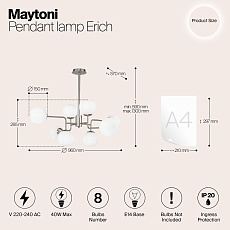 Подвесная люстра Maytoni Erich MOD221-PL-08-N 1
