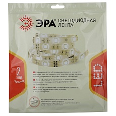 Светодиодная лента ЭРА 14,4W/m 60LED/m 5050SMD теплый белый 5M LS5050-14,4-60-24-33-2700К-5m Б0043113 1